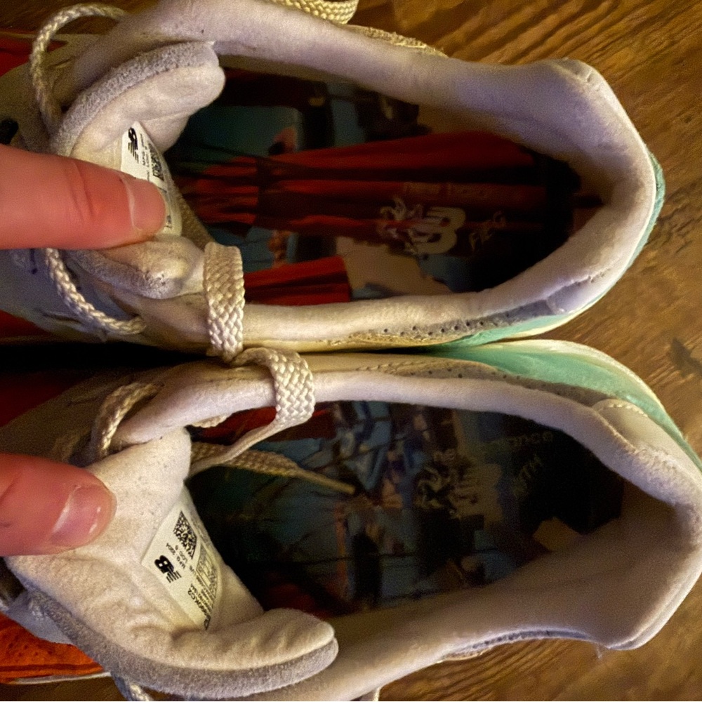 New Balance 990 Sneakers in Orange, Gray, Light Blue - Picture 5 of 9
